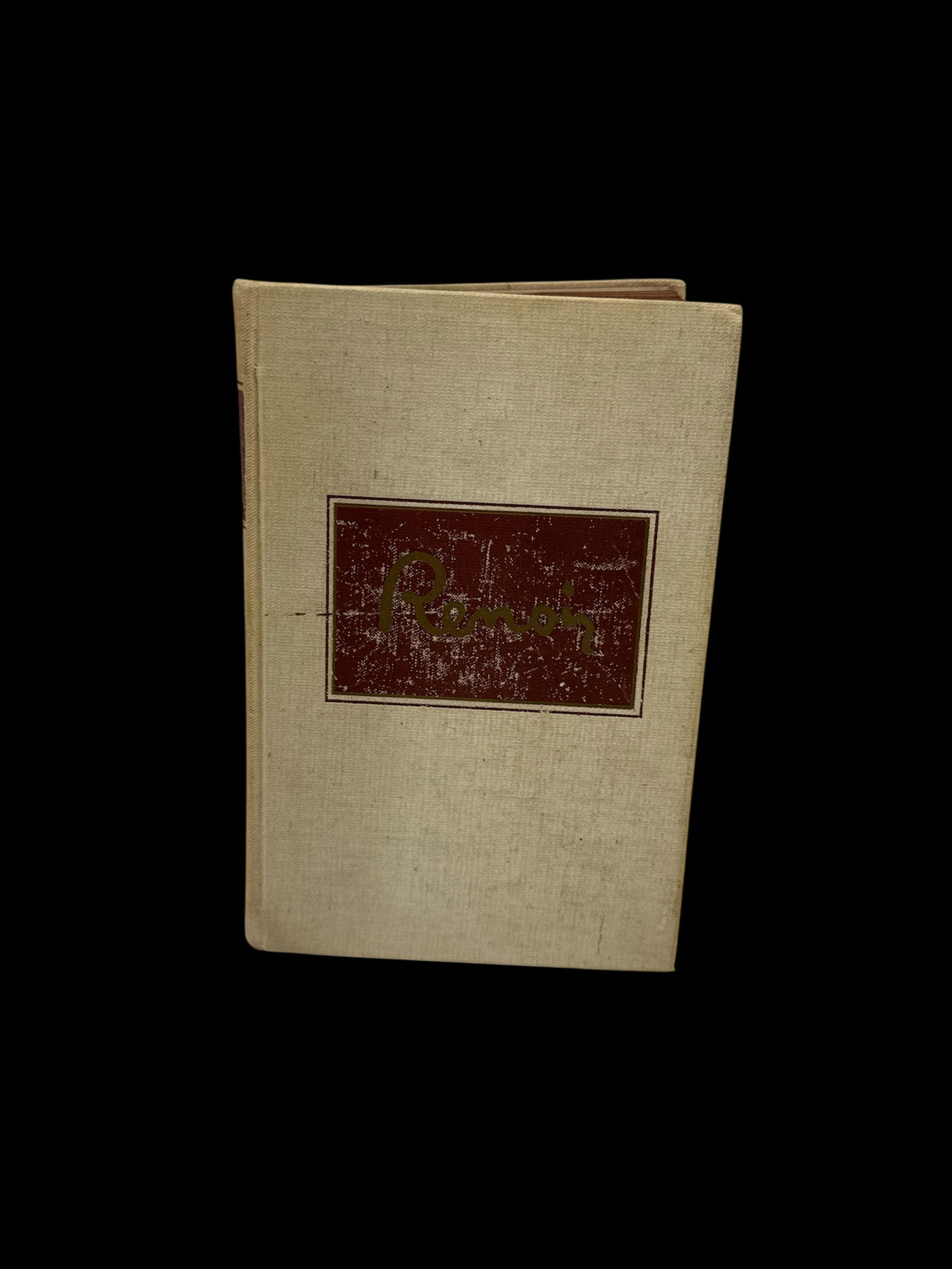 Renoir by His Son, Jean Renoir, Book: Book titled "Renoir by His Son, Jean Renoir". Published by Little, Brown. Beige cover with red title block. Measures approximately 10 x 7 inches.