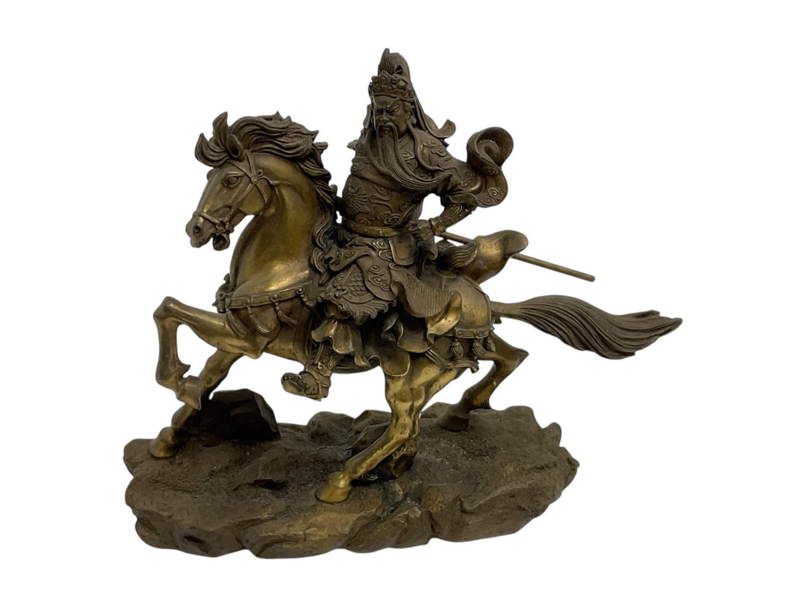 Bronze Guan Yu Warrior Statue on Horseback (1 of 4)