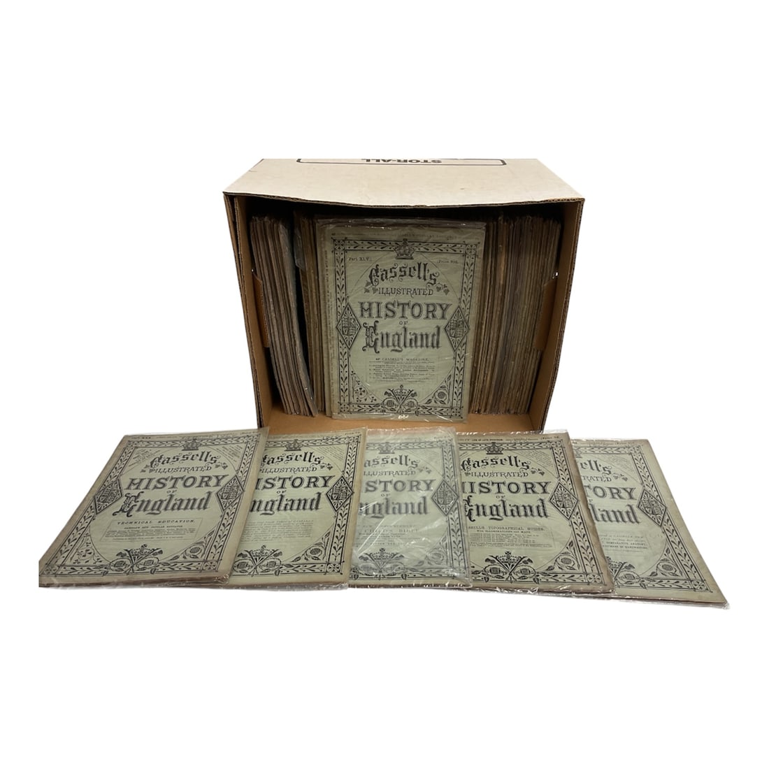 Collection of Cassell’s Illustrated History of England Vintage Magazines: A collection of Cassell’s Illustrated History of England vintage magazines, featuring engraved illustrations and historical text documenting English history. These period publications were origi