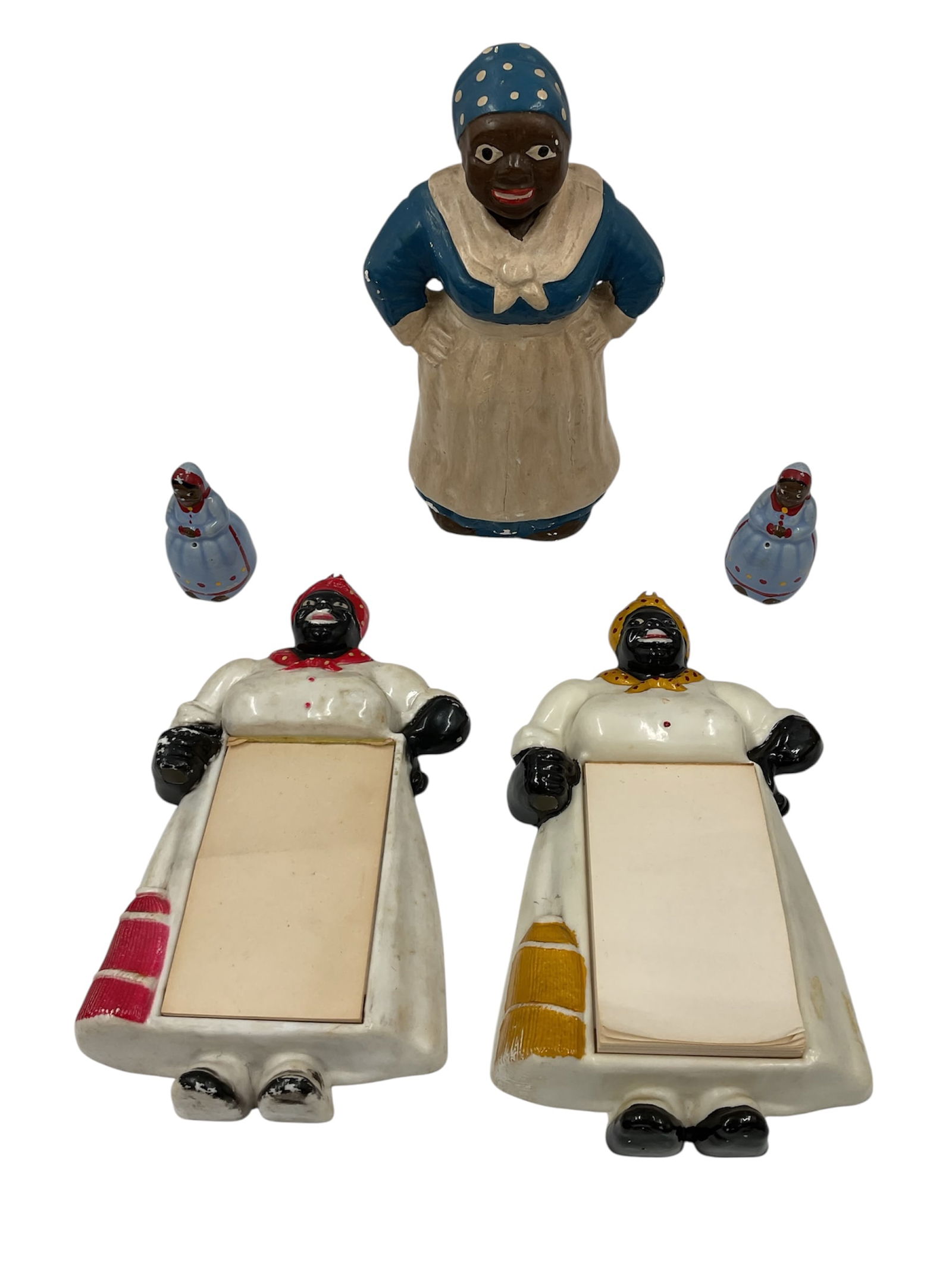 Vintage Black Americana Mammy Figures and Memo Pad Holders: A vintage grouping of Black Amer