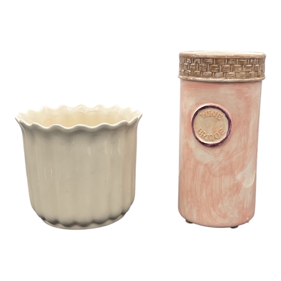 Ceramic Flower Pot and Wine Brique Canister (1 of 4)