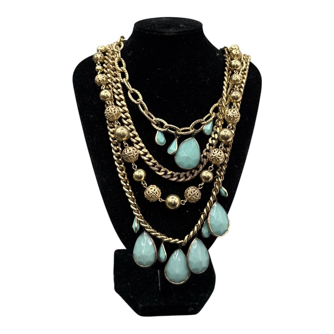 Multi-Layer Statement Bib Necklace - 2