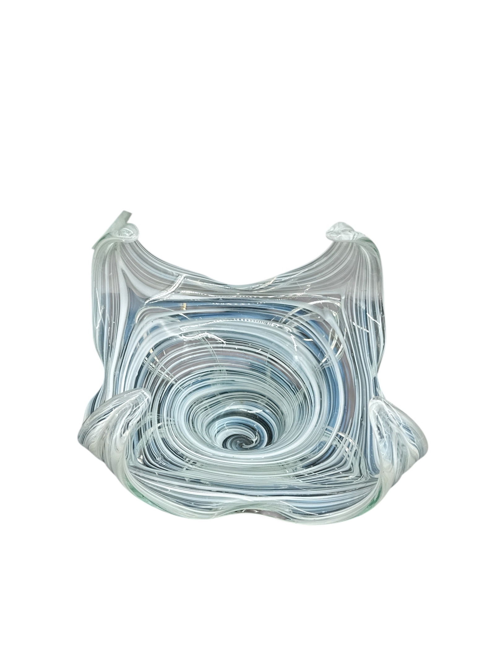 Murano Style Hand Blown Art Glass Bowl with Swirled Form (1 of 3)