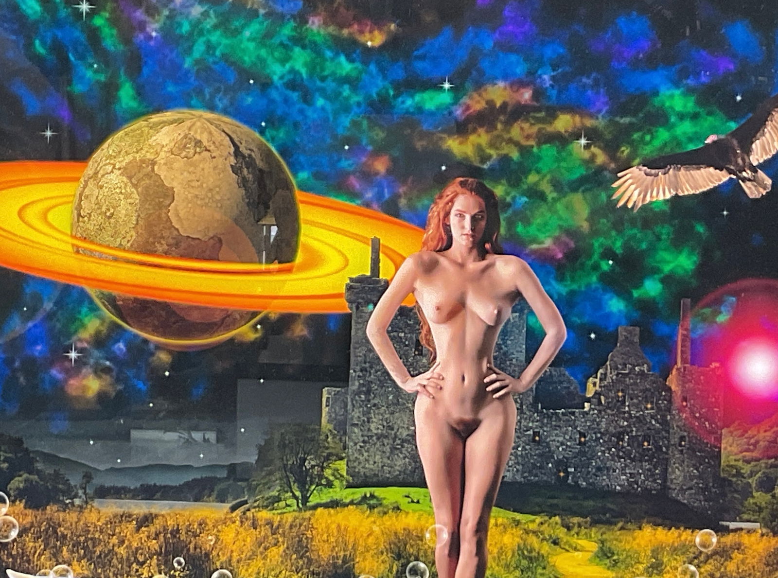 Sam Dobrow First Encounter Surreal Celestial Figurative Giclée - 2