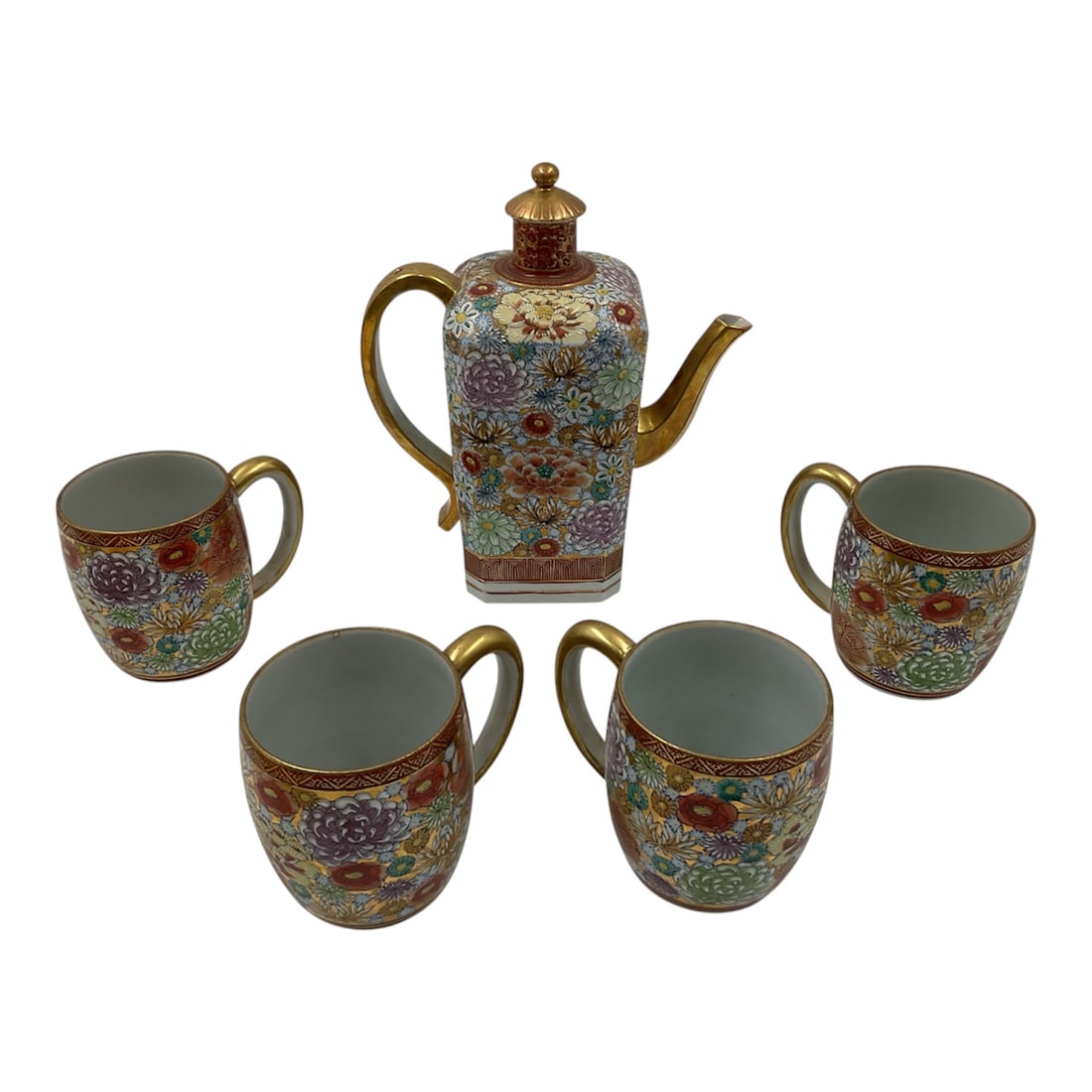 Vintage Japanese Kutani Millefiori Porcelain Tea Set (1 of 4)