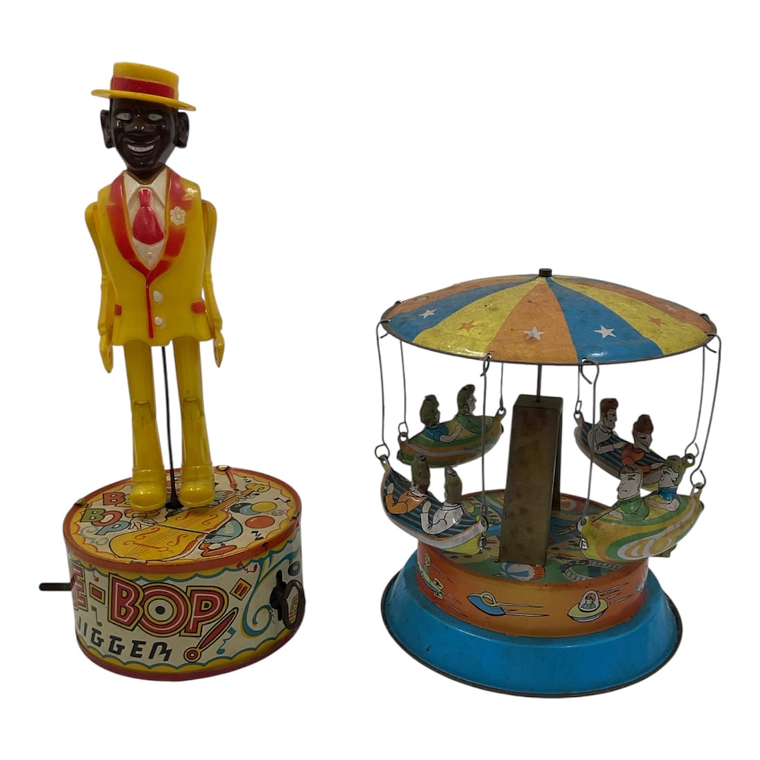 Vintage Marx Tin Wind Up Toys Be Bop the Jivin Jigger and Carousel (1 of 6)