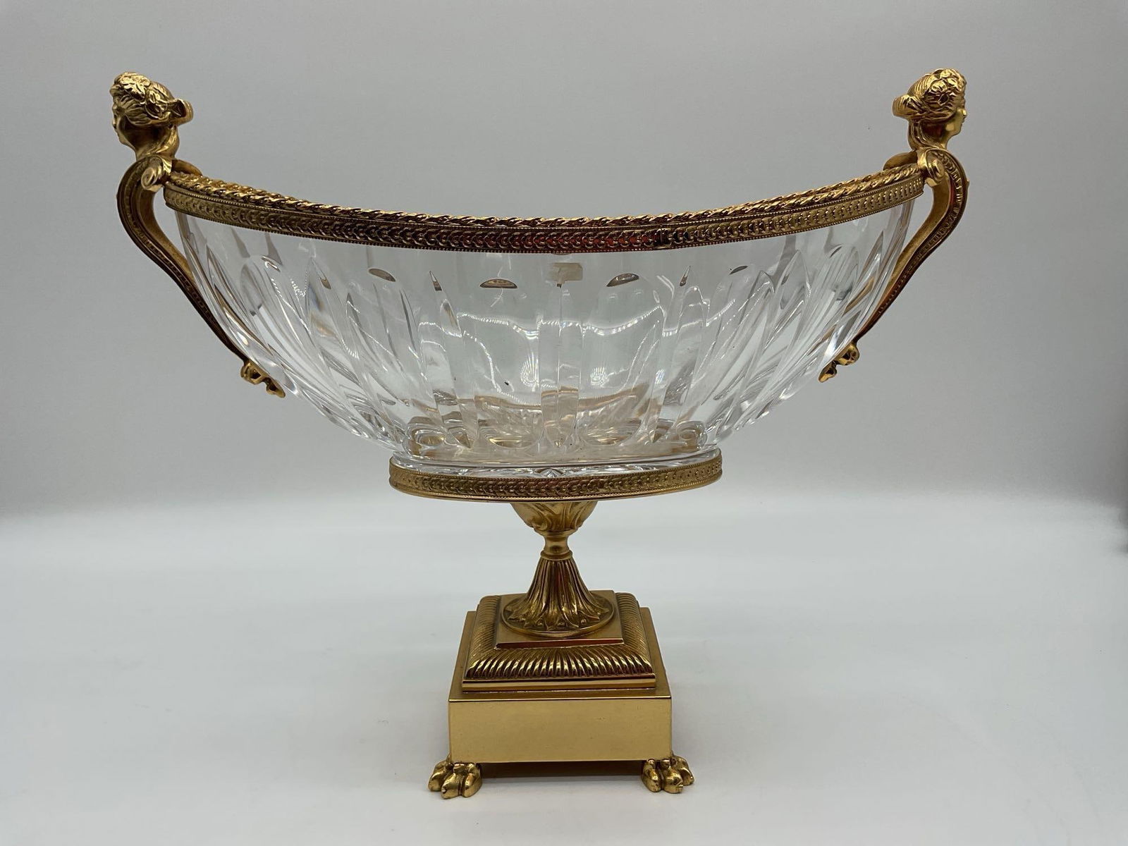 French Louis XVI Style Crystal Mounted on Bronze Centerpiece (1 of 7)