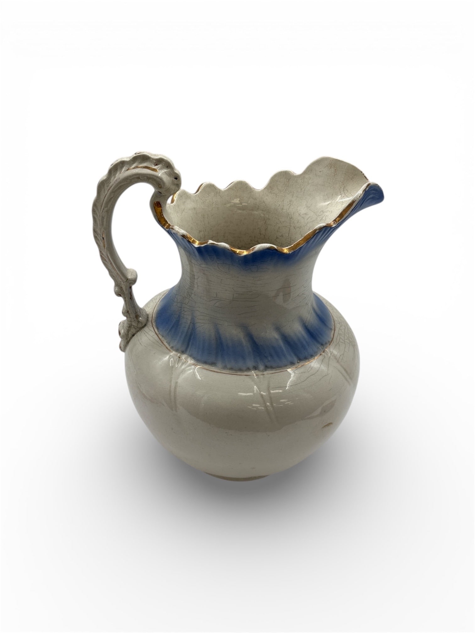 Vintage Admiral Ceramic Pitcher with Blue and Gold (1 of 3)