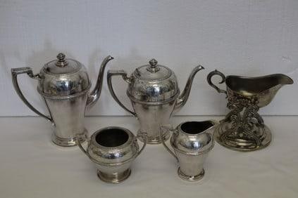Silver Plated 5pc Tea set - 2