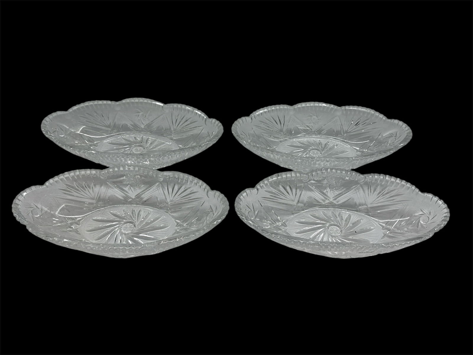 Set of Four Pressed Glass Relish or Serving Dishes (1 of 3)