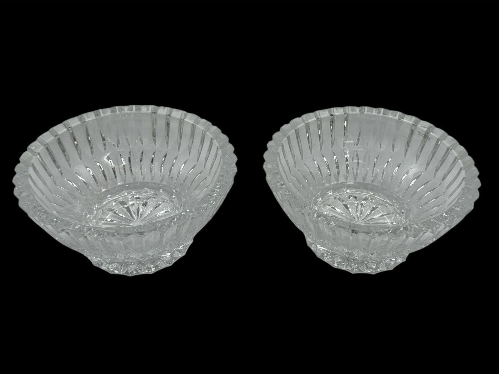 Pair of Cut Glass Serving Bowls (1 of 3)