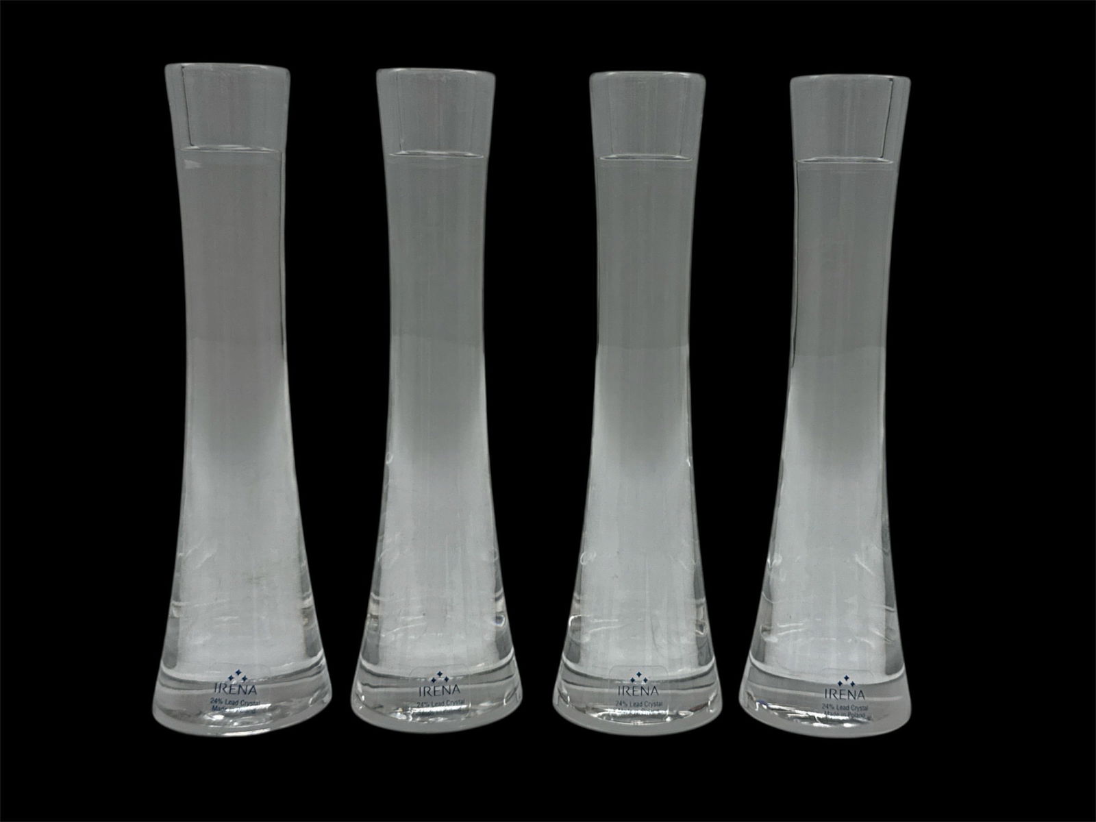 Set of Four Tall Clear Glass Bud Vases (1 of 2)
