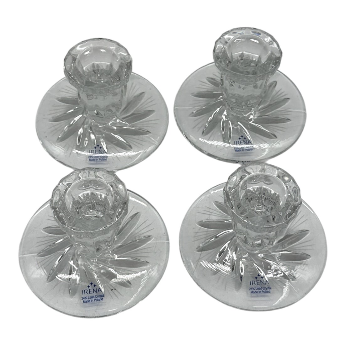 Set of Four Cut Glass Candlestick Holders (1 of 3)