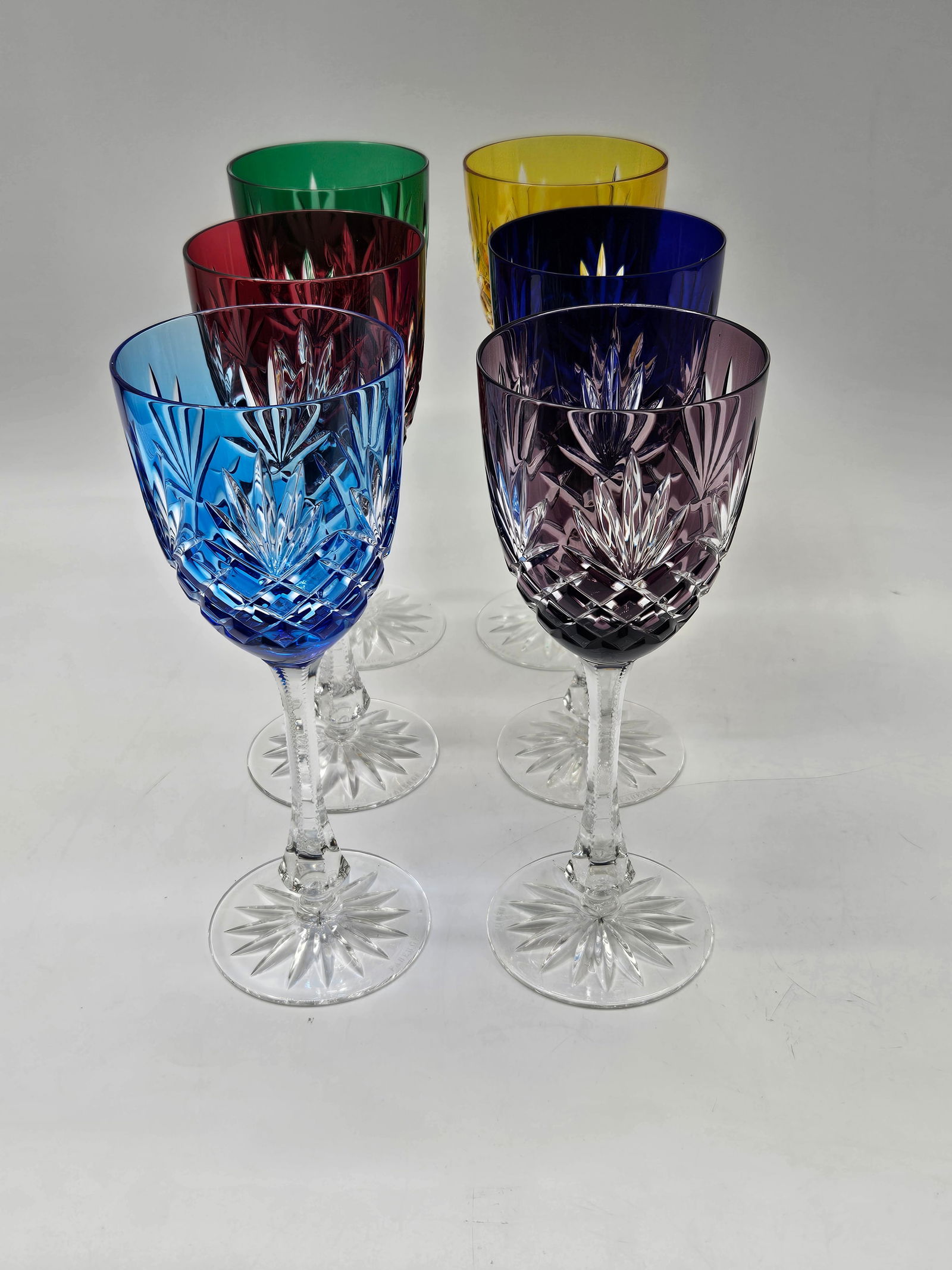 Set of 6 Fabergé Cut-to-Clear Crystal Wine Goblets (1 of 6)