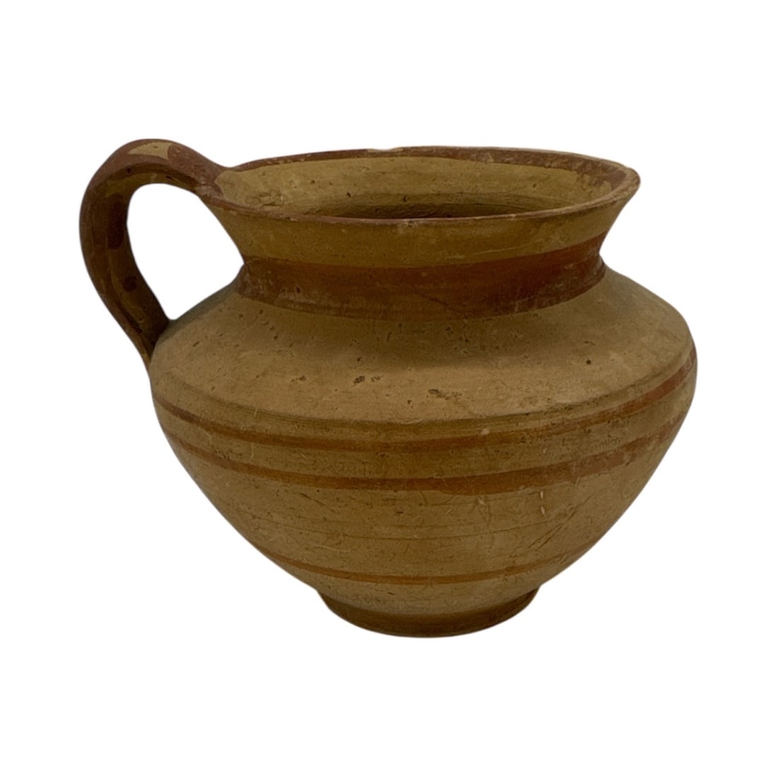 Apulian Greek Plain Ware Jug, South Italian Pottery, Magna Graecia, 4th Century B.C.: Apulian Greek Plain Ware Jug (Oinochoe / Chous Form), South Italian, Magna Graecia, ca. 350–300 B.C.A small but well-preserved Ancient Greek South Italian (Apulian) Plain Ware jug, dating to