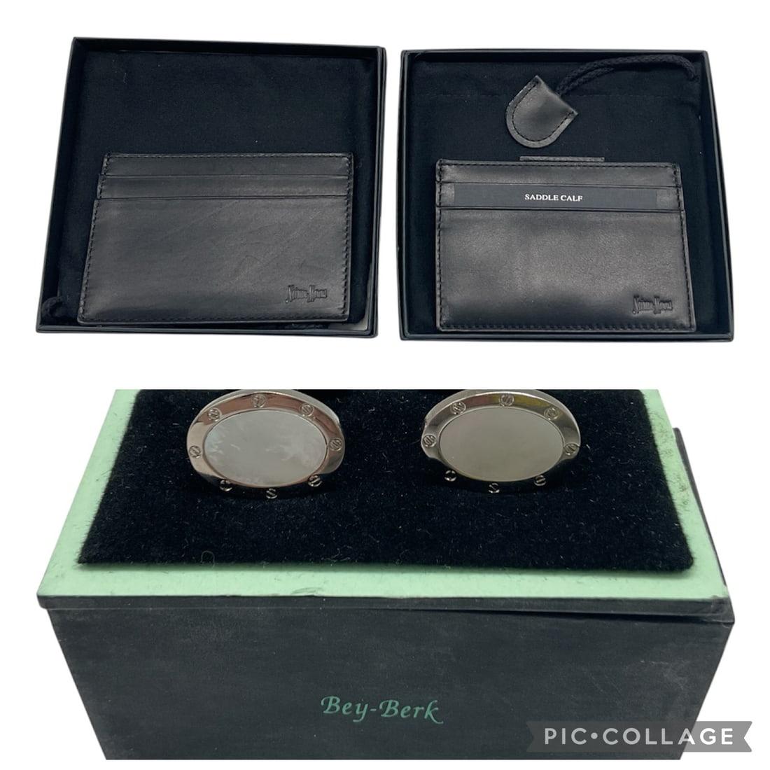 Bey-Berk Gift Set: Bey-Berk gift set features a pair of classic cufflinks and a matching card case Dimensions 2x4x2 5x5