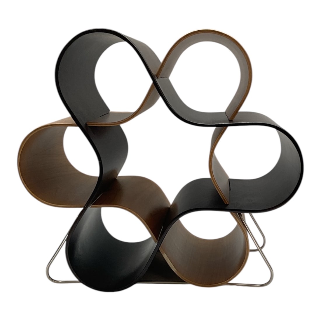 MCM Sculptural Wine Rack, Swedish attributed to Torsten Johansson for AB Formträ 12 13 7: This item is a Mid-Century Modern sculptural wine rack, a notable piece of 1960s-70s Swedish design attributed to Torsten Johansson for AB Formträ.Design: A "Wine