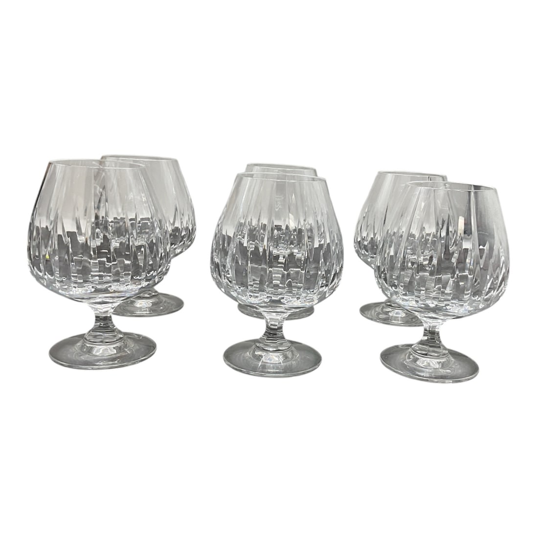 Set of 6 Vintage Cut Crystal Brandy Snifters / Cognac Glasses (1 of 4)