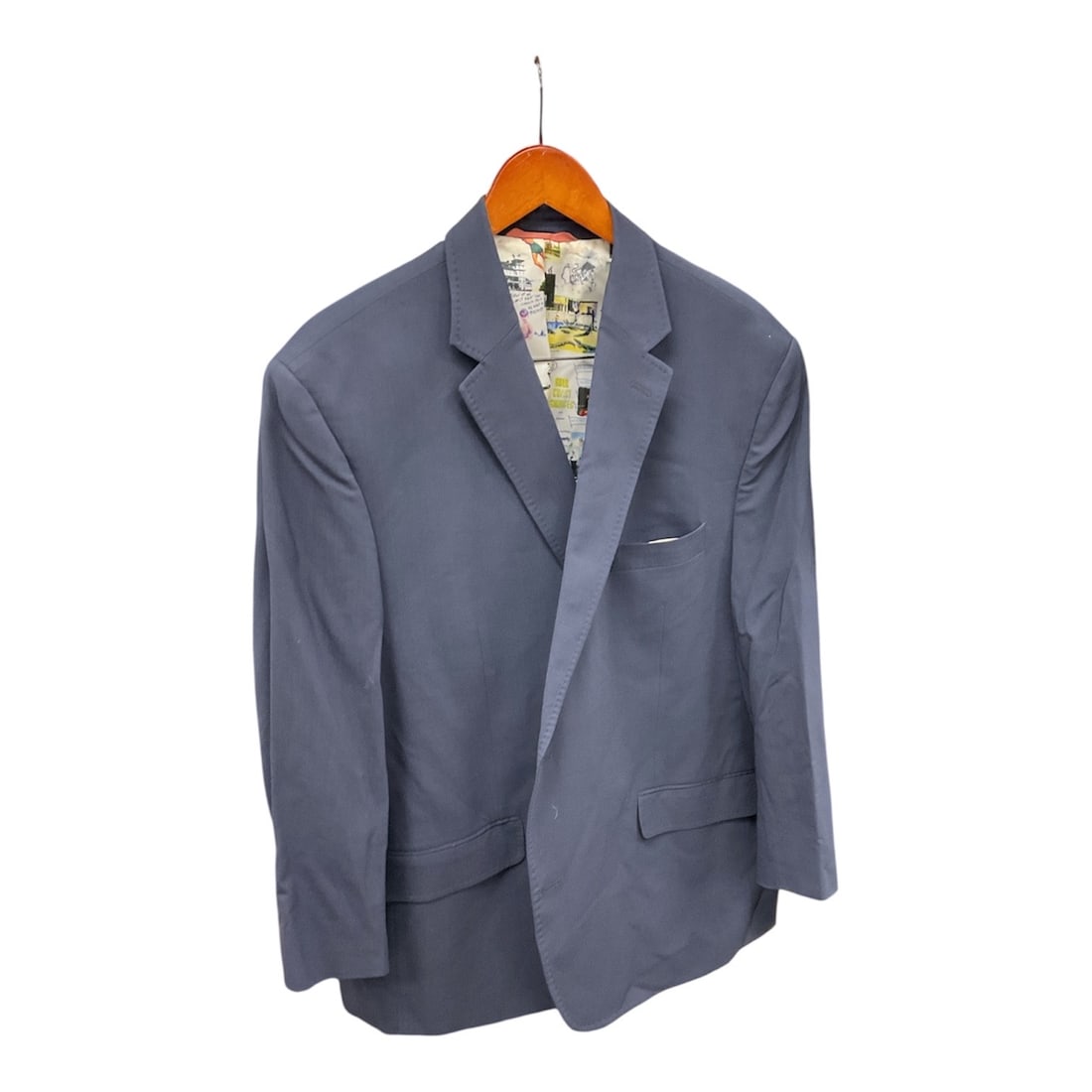 Robert Graham Mens Wool Blend Blazer with Graphic Lining Size 48 (1 of 6)