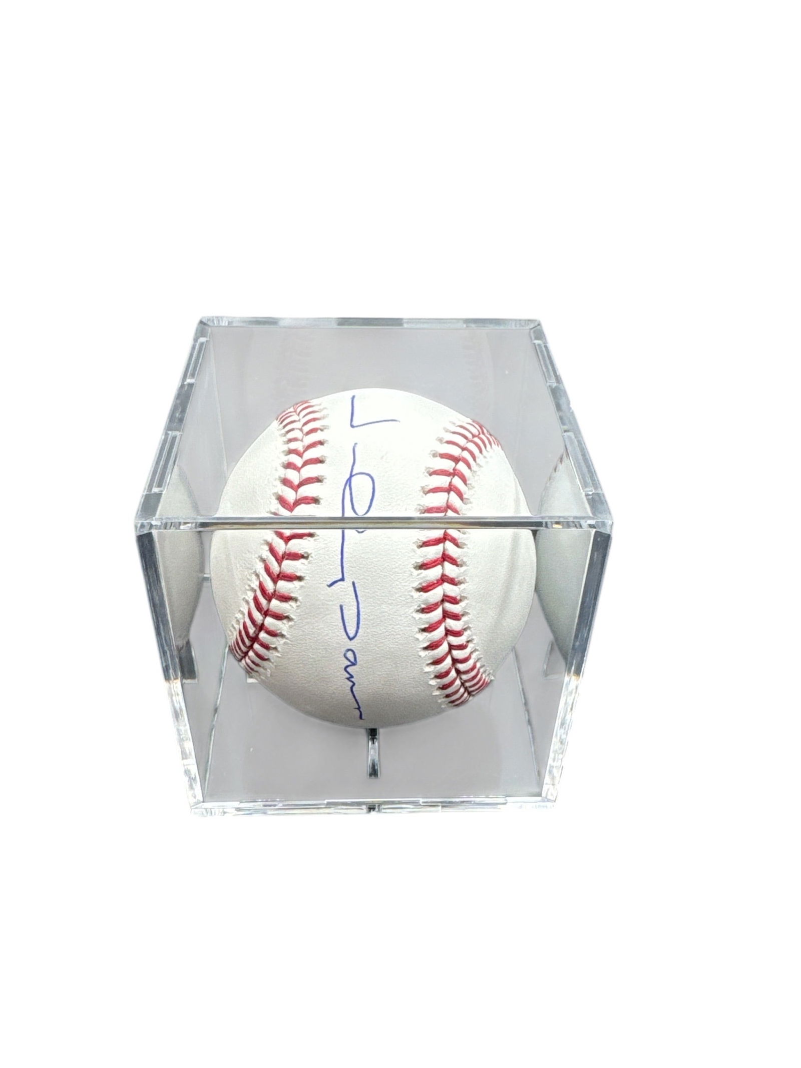 Johnny Damon Signed Rawlings Official Major League Baseball with Display Case: This Rawlings Official Major League Baseball has been hand signed by former Major League outfielder Johnny Damon. The autograph is executed in blue ink and is prominently placed on the panel, displayi