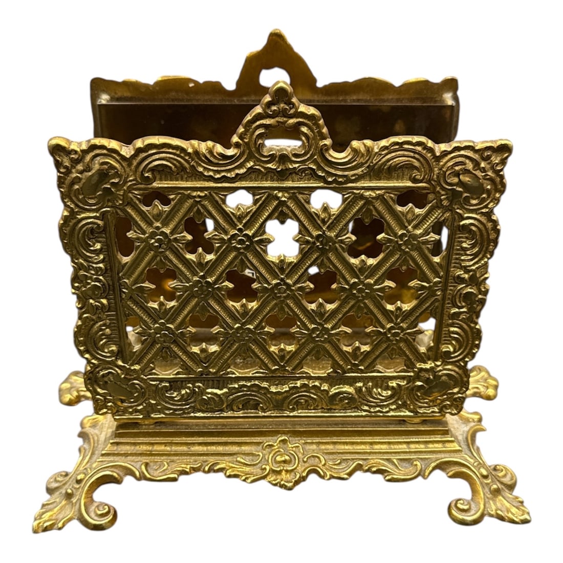 1950's Victoria Metalcrafters Ornate Cast Metal/Brass Perpetual Desk Calendar Holder (1 of 4)