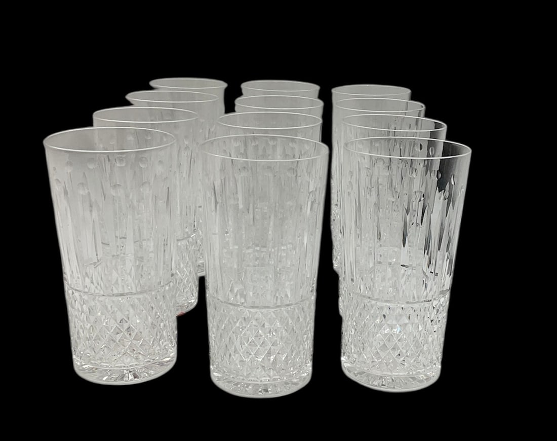 Set of Twelve (12) Saint-Louis Tommy Clear Crystal Highball Glasses (1 of 4)