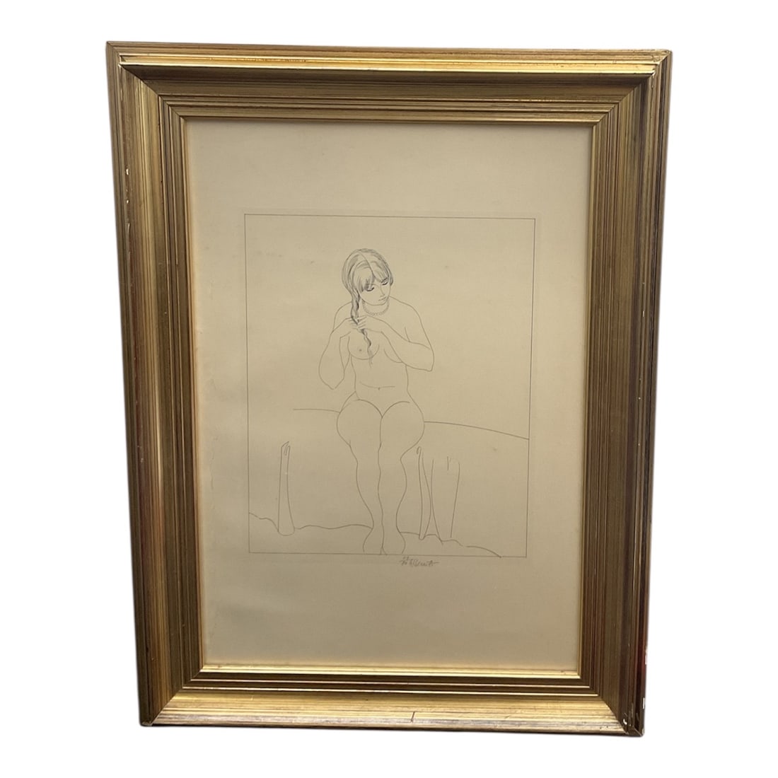 W. Senes – "The Braid," Limited Edition Lithograph, Signed & Numbered (1985): DescriptionA striking and serene original lithograph by the artist W. Senes