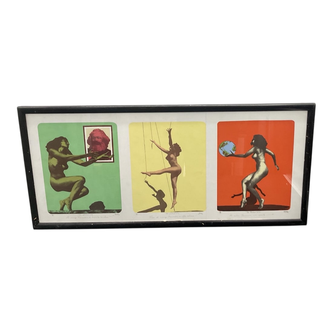 Levio (Contemporary Cuban Artist) – Triptych Serigraph – Signed Fine Art Composition (1 of 8)