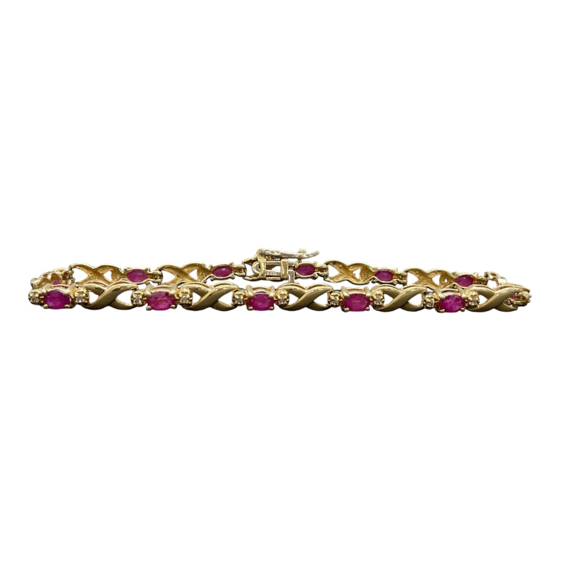 14K Gold Ruby Link Bracelet (1 of 5)