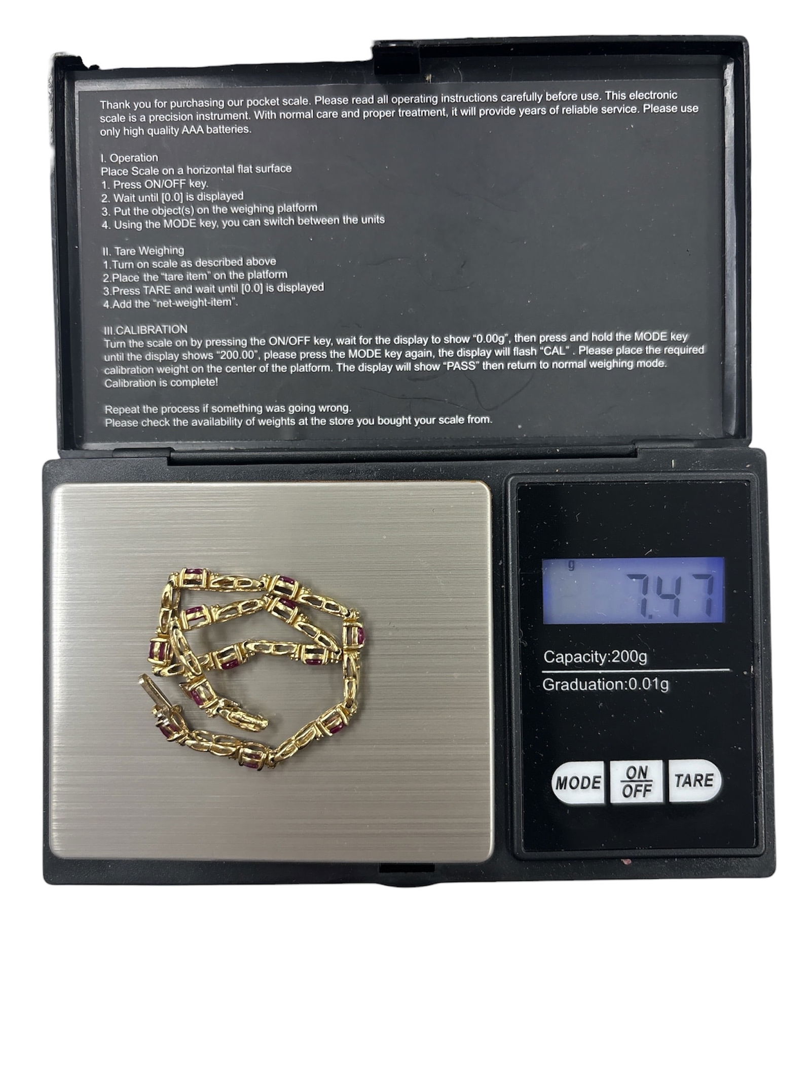 14K Gold Ruby Link Bracelet - 2