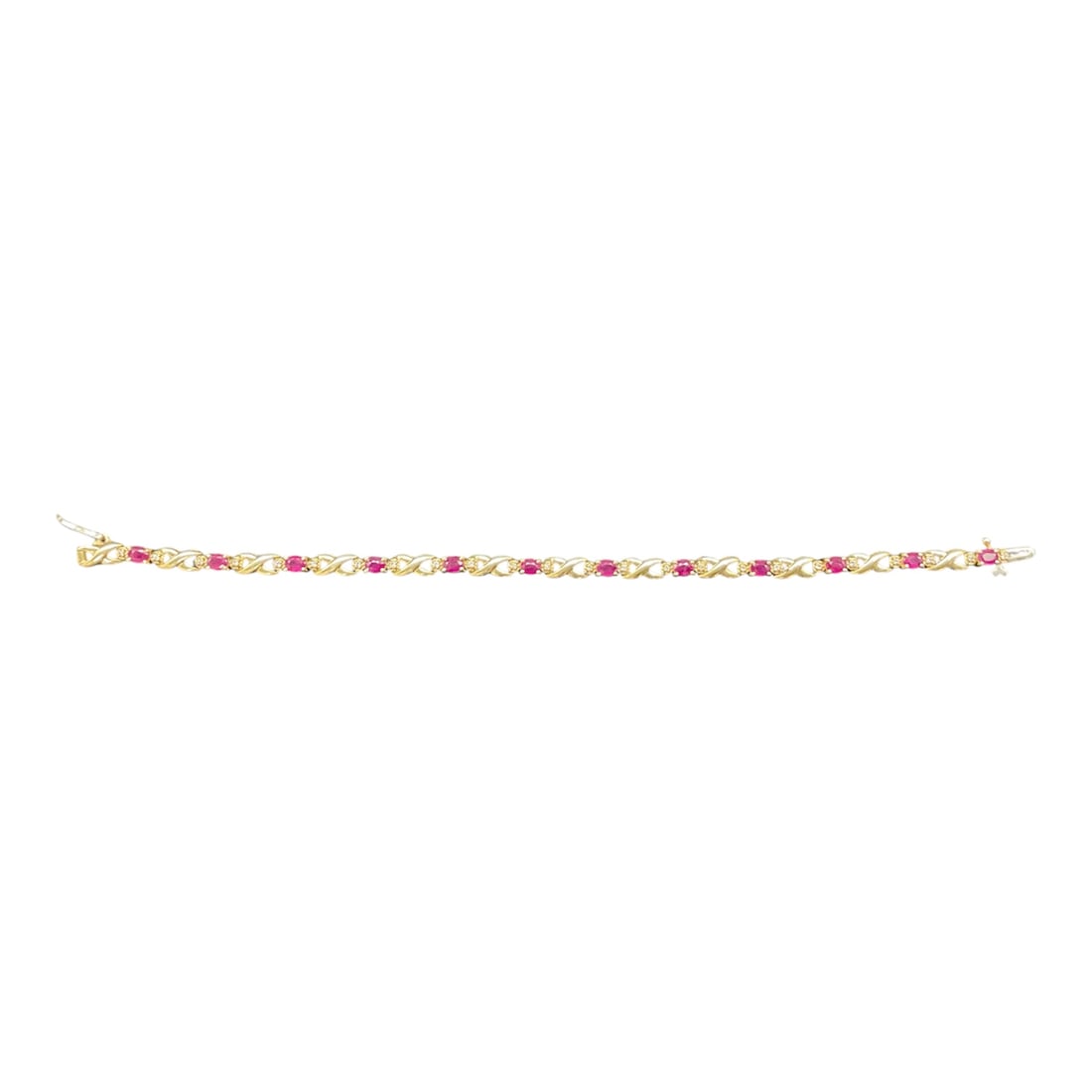 14K Gold Ruby Link Bracelet - 3