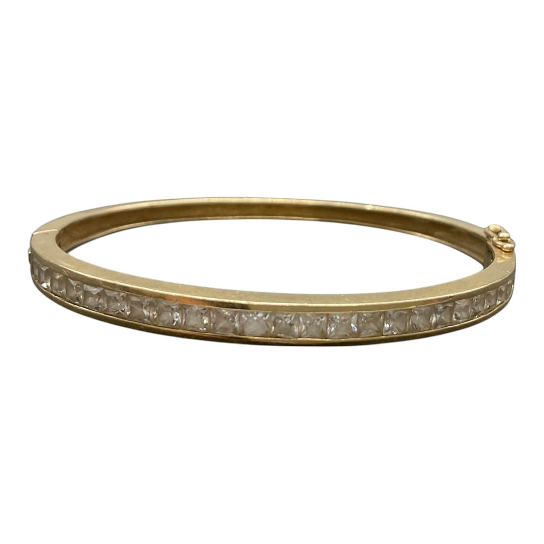 14K Yellow Gold CZ Bangle Bracelet (1 of 6)