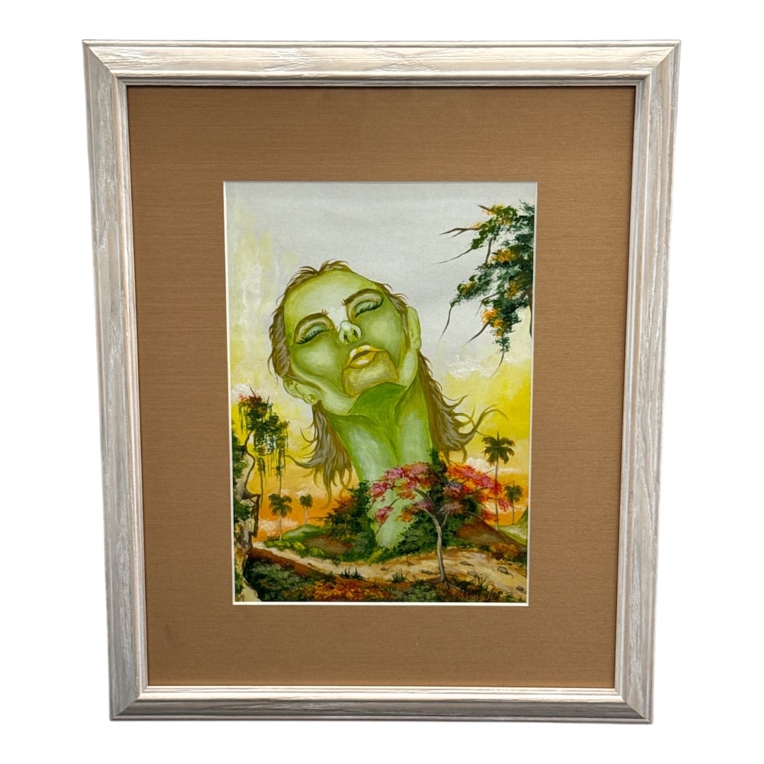 Surrealist Tropical Landscape: Title: Goddess of the Tropics: An Anthropomorphic Landscape