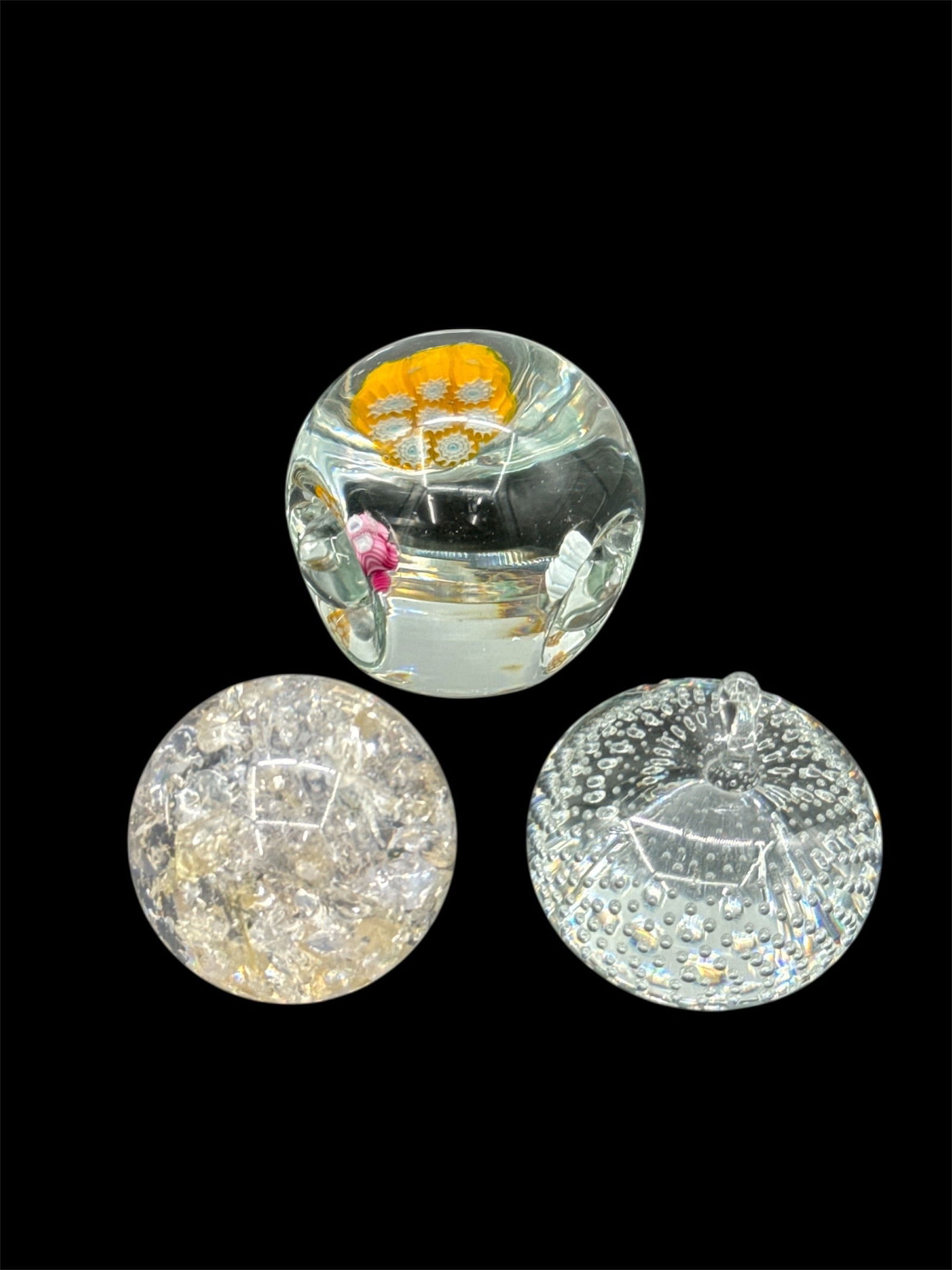 Group of Three Art Glass Paperweights (1 of 8)