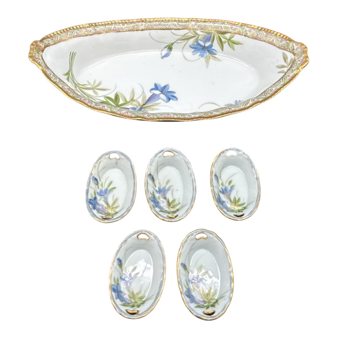Noritake Nippon Hand Painted Porcelain Relish Tray with Five Nut Dishes (1 of 3)