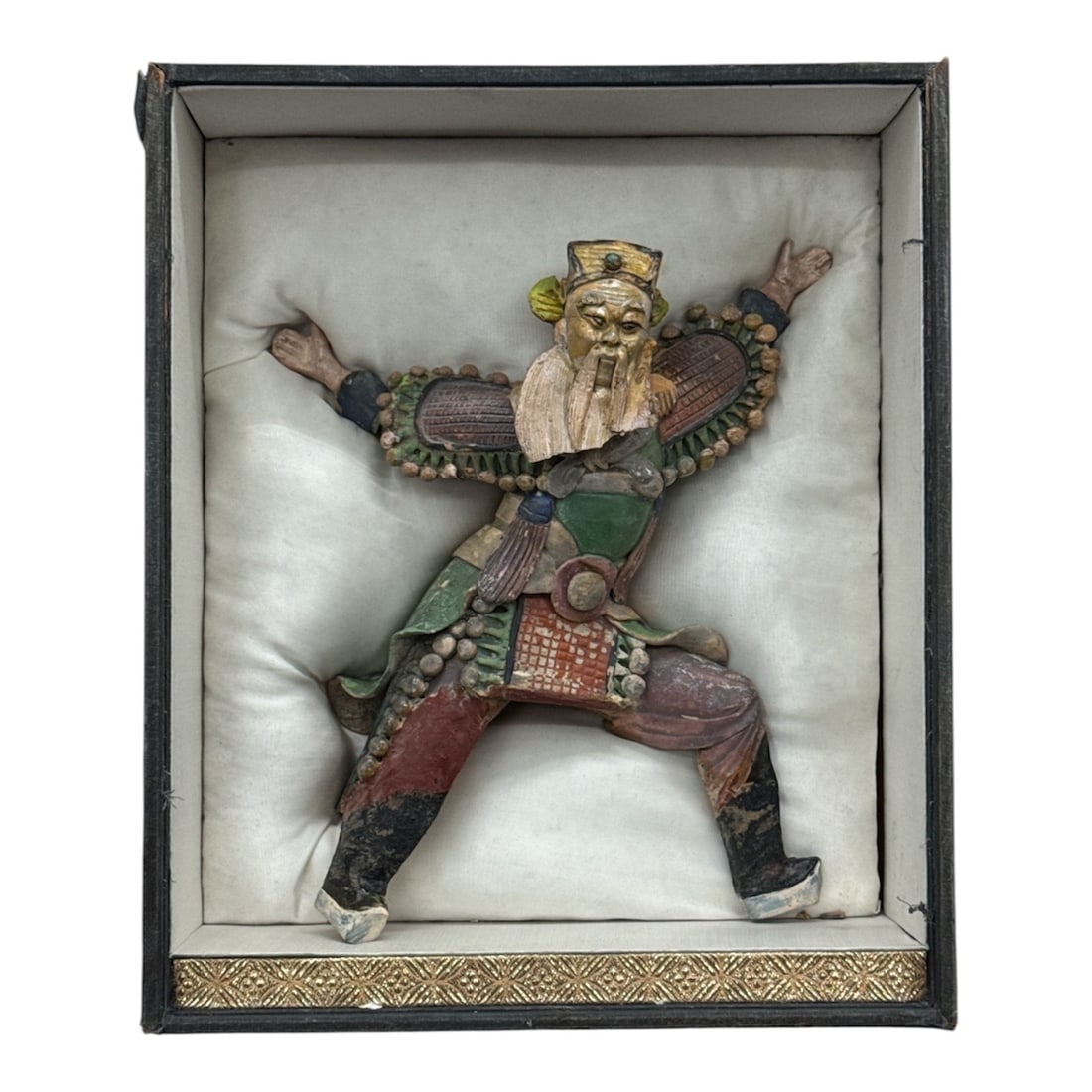 Antique Chinese Silk Opera Doll - Military General in Original Box - Late Qing / Early Republic: DescriptionOverview: Offered for auction is a beautifully preserved an