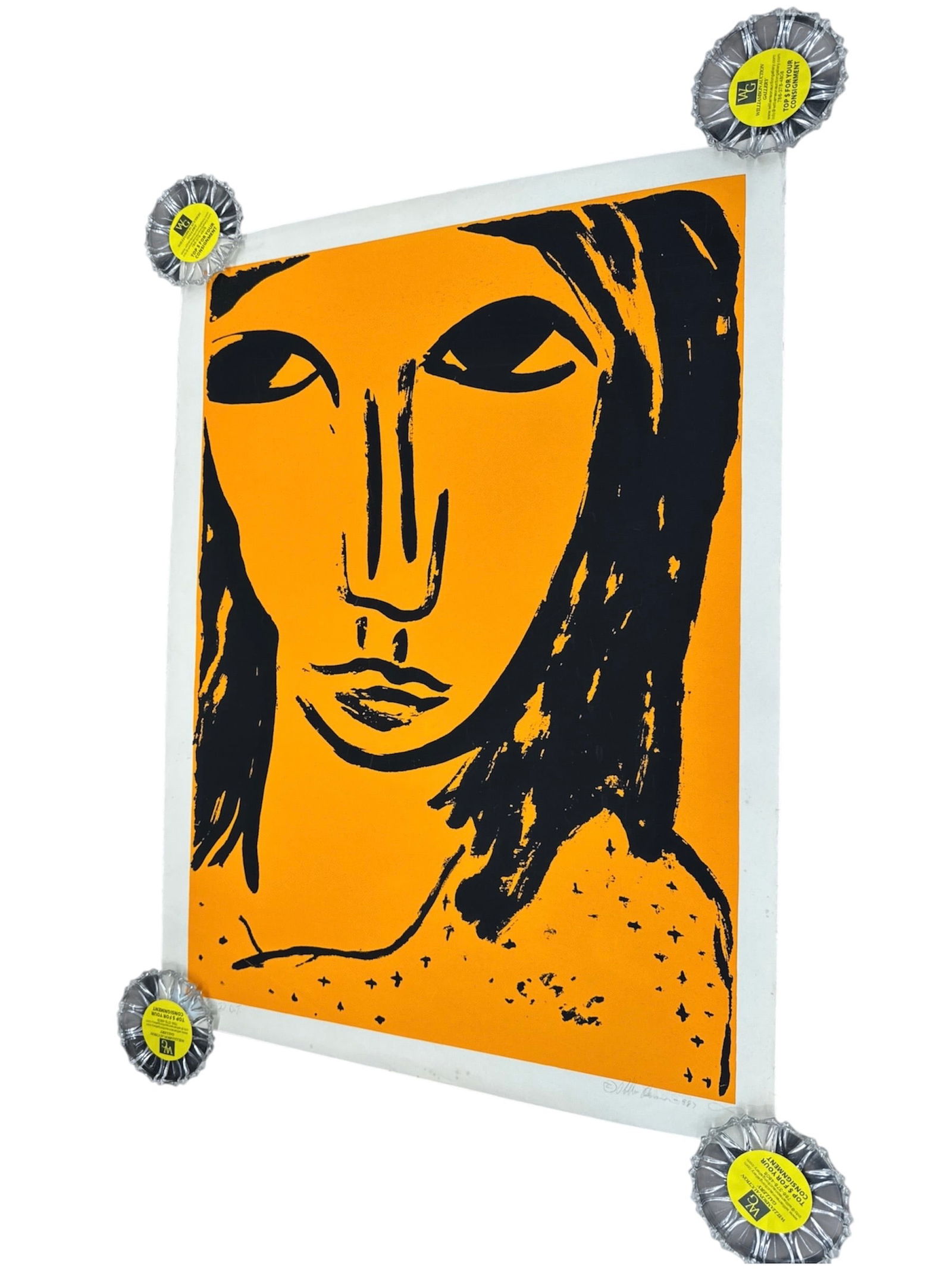 Pablo Romero (1940–2022) | Large Scale Figurative Serigraph (1983): DescriptionA compelling and vibrant 1983 serigraph by the celebrated American artist