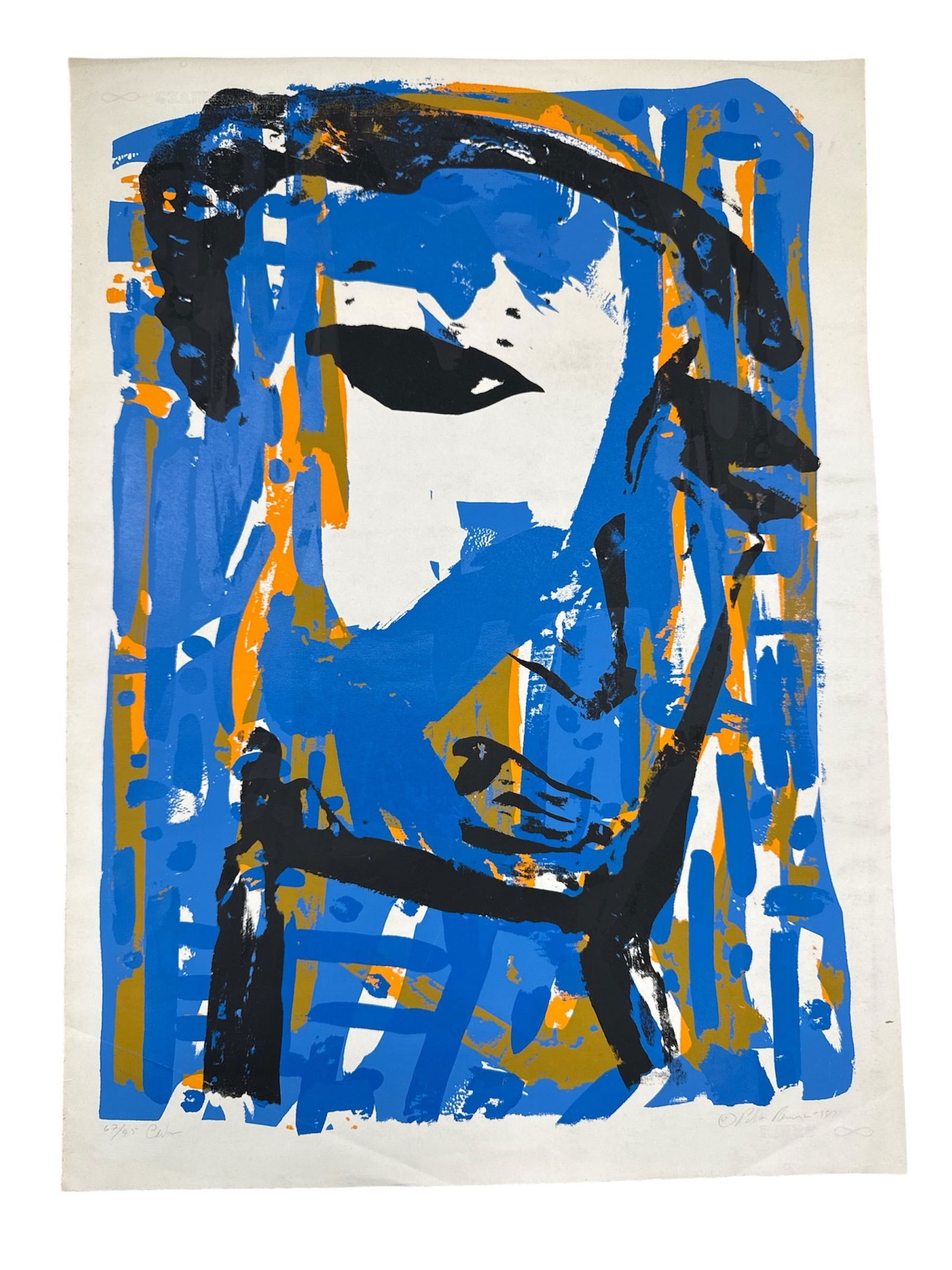 "Carla" by Pablo Romero (1987): DescriptionThis work is a stylized, high-contrast portrait of a woman, rendered with a raw, Neo-Expressionist energy. The subject