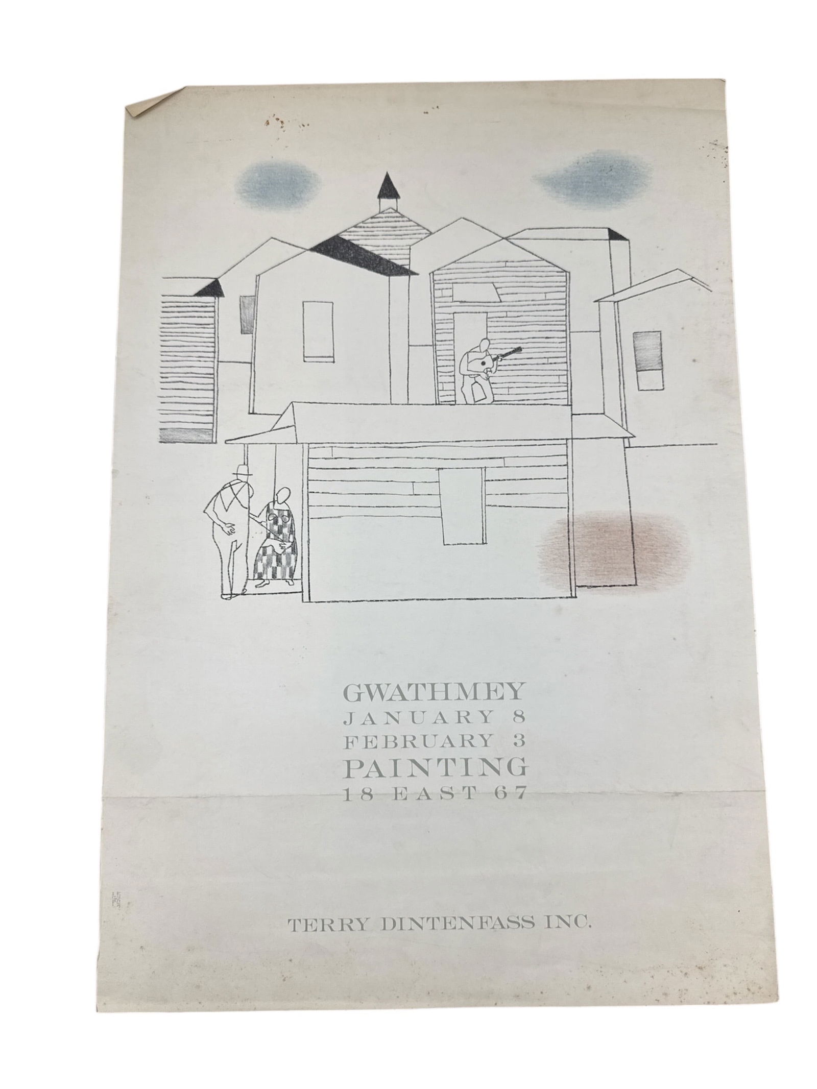 Robert Gwathmey Exhibition Poster - Terry Dintenfass Inc. (c. 1960s): his is an original vintage exhibition poster for the renowned Social Realist artist Robert Gwathmey (1903–1988), produced for a show at the