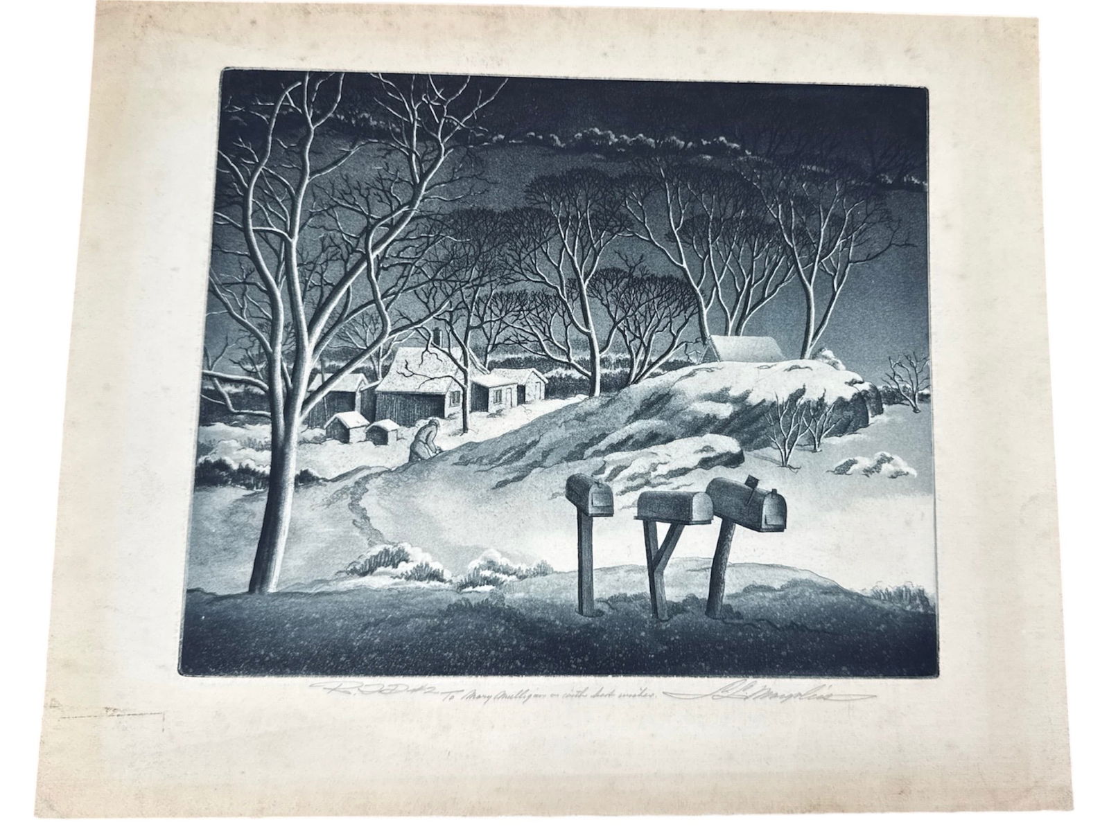 Samuel L. Margolies (American, 1897-1974) "R.F.D. #2" Pencil-Signed Etching & Aquatint, c. 1940 (1 of 3)