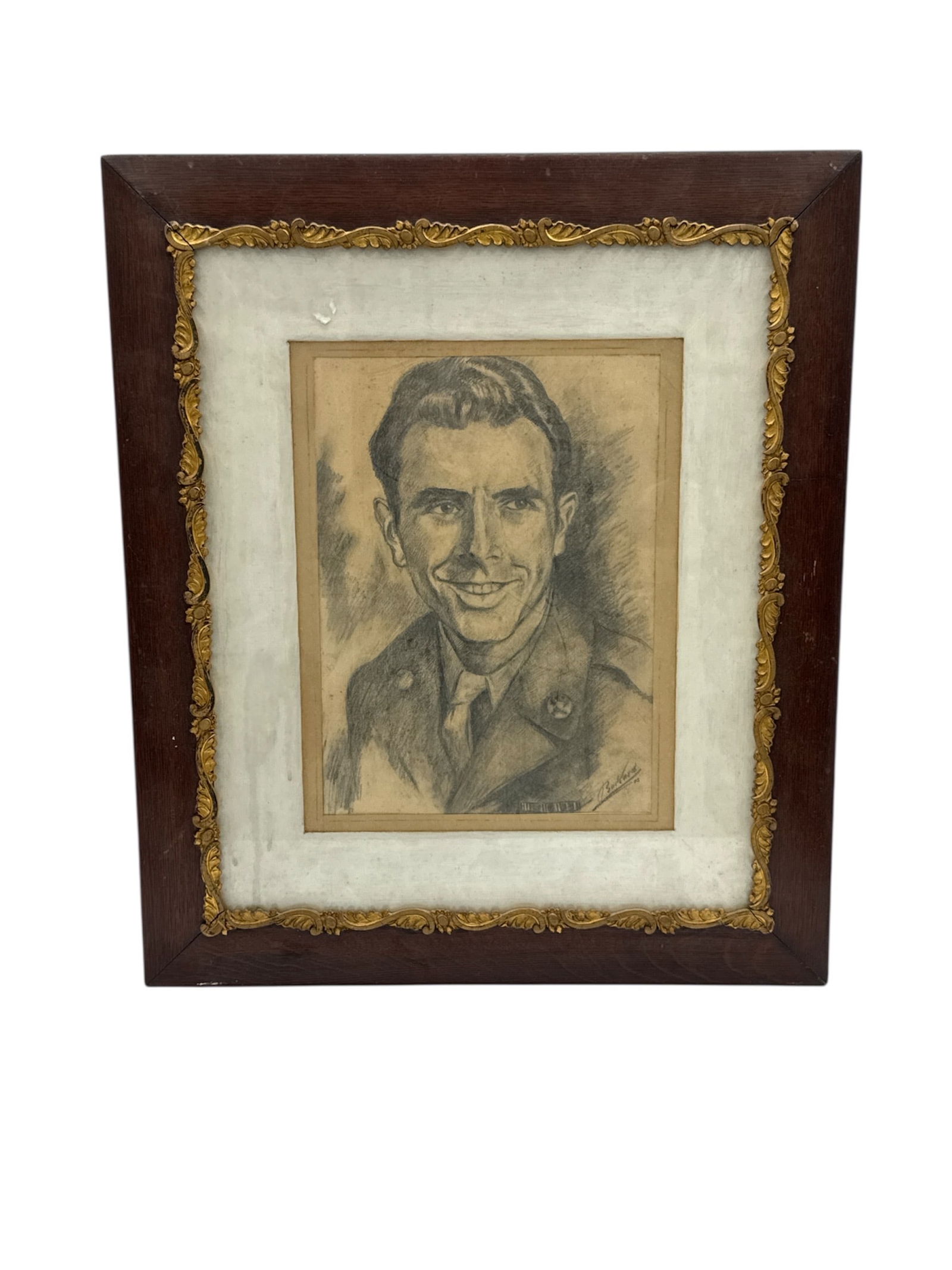 WW2 Era Charcoal Soldier Portrait (1 of 4)