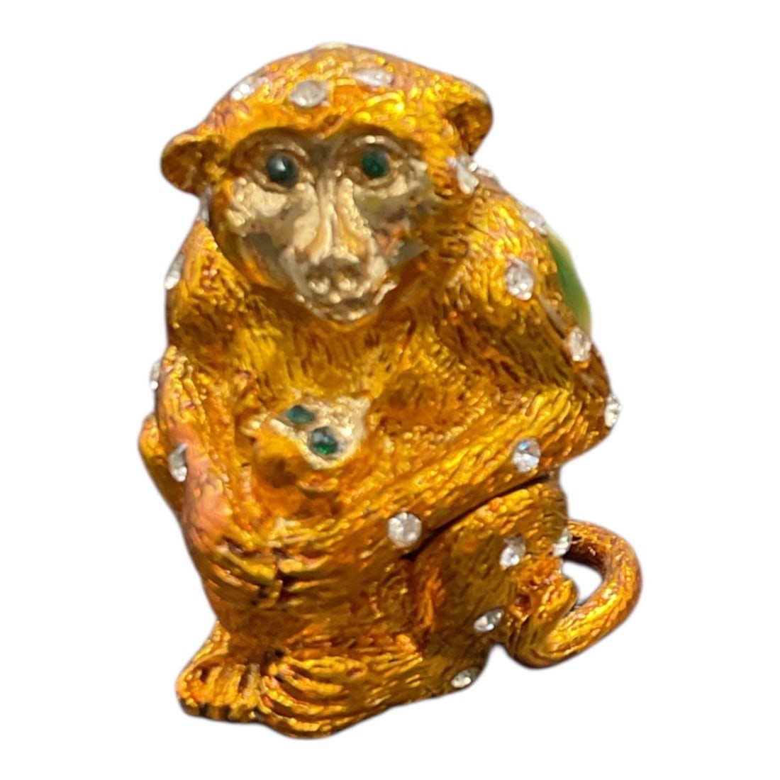 Jeweled Monkey Trinket Box with Hinged Lid (1 of 5)