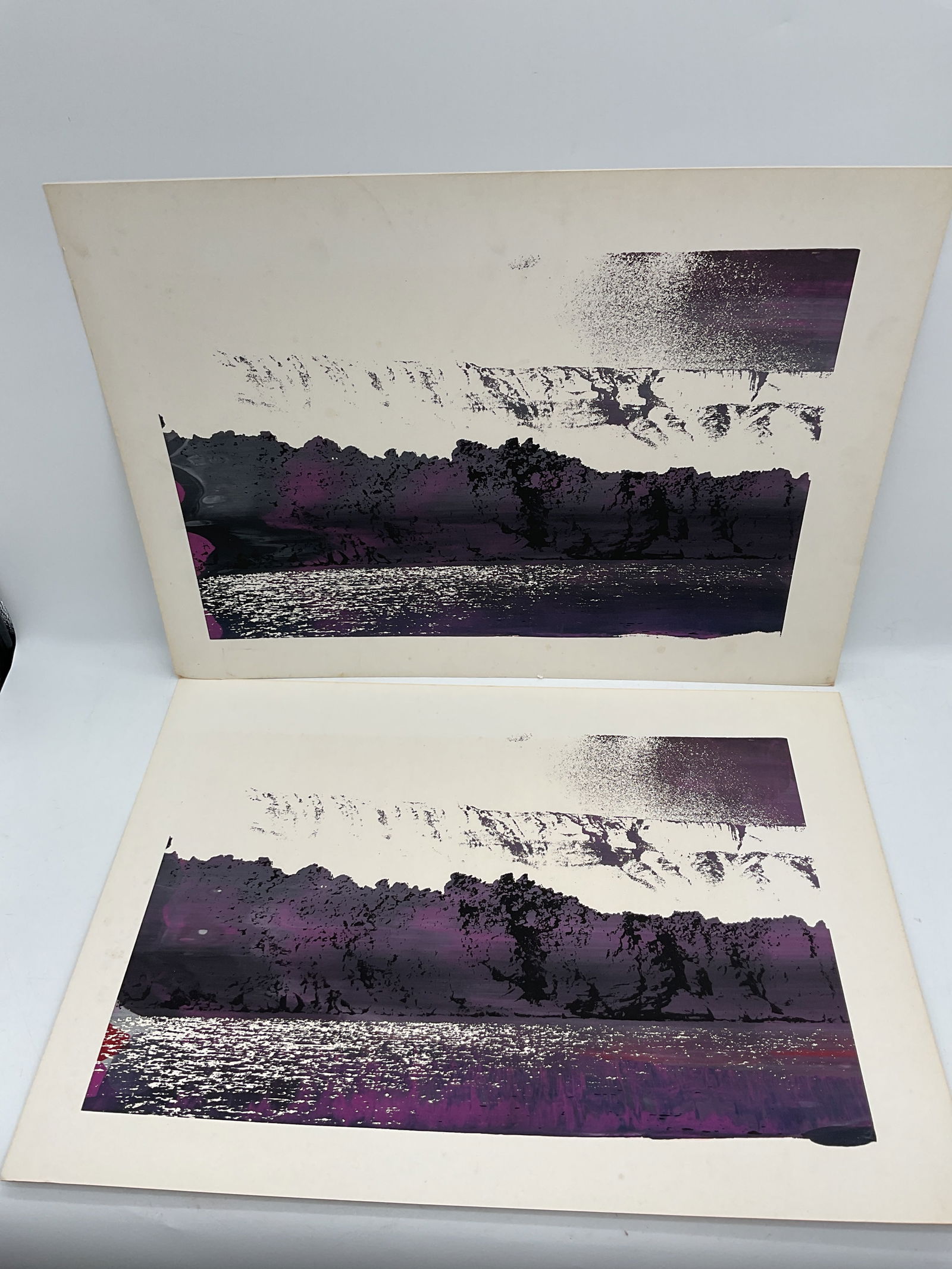 Abstract artwork: Two abstract artwork prints Dimensions: L30in W22in