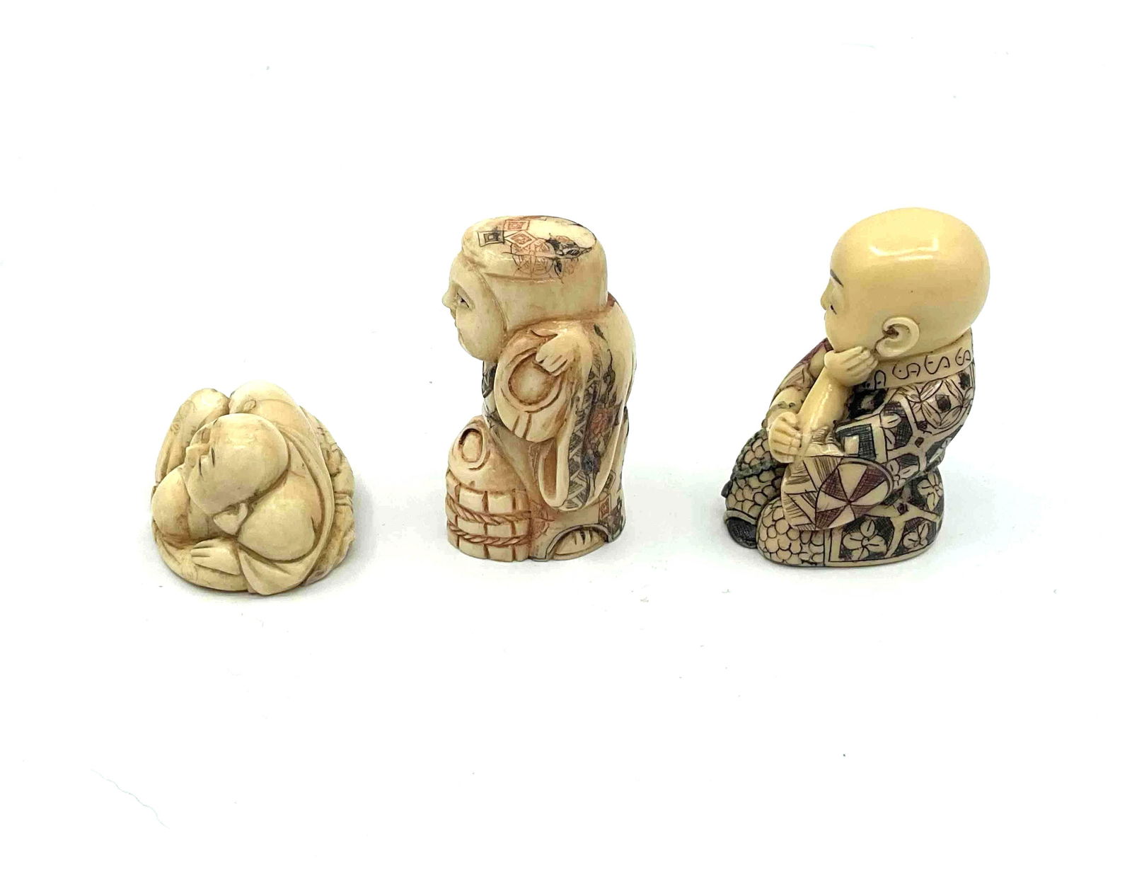 Three Japanese Style Netsuke Figurines - 2