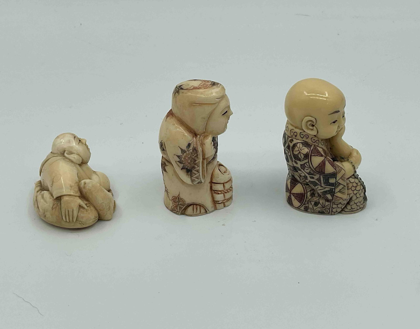Three Japanese Style Netsuke Figurines - 4