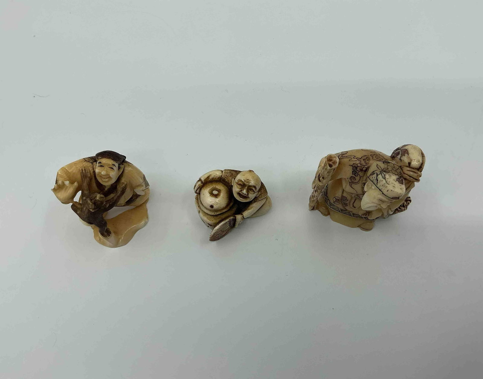 Three Japanese Style Netsuke Figurines - 5