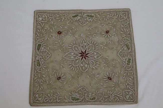 Indian Made Hand Embroidered Pillow Case: Indian Made Hand Embroidered Pillow Case. Brand new never used in excellent condition. Dimensions: H: 16in L:16in