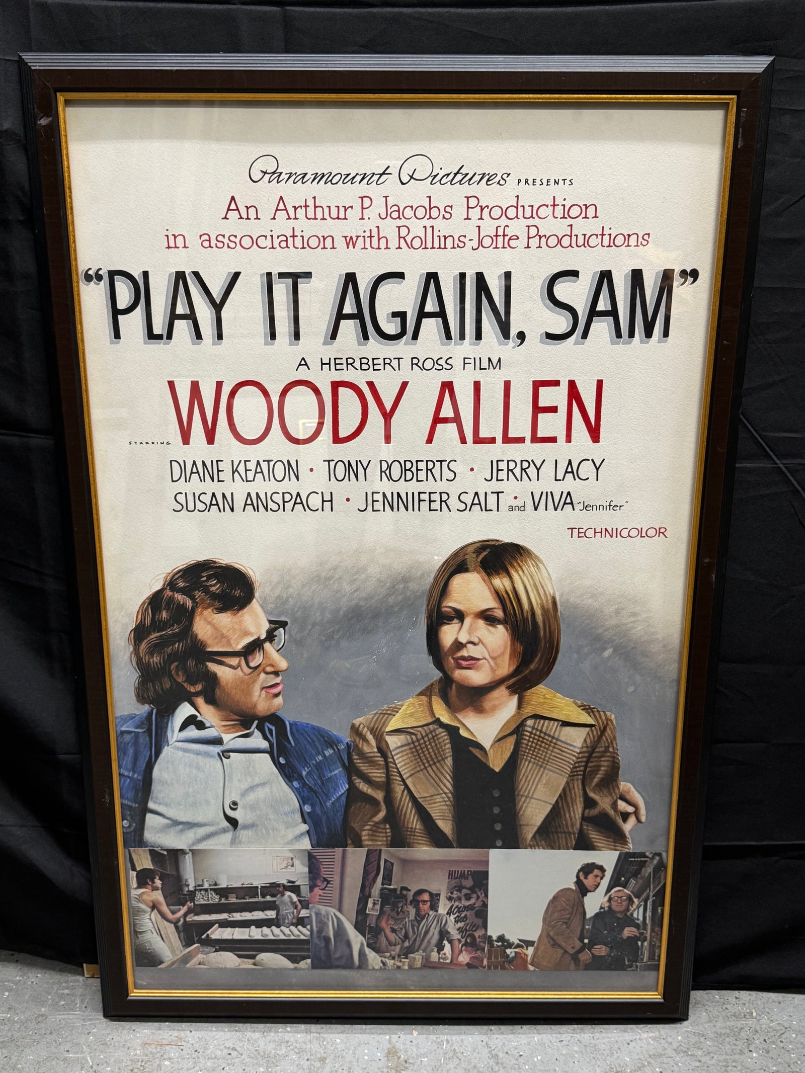 “Play It Again, Sam?? 1972 Paramount Pictures Original Movie Painting Featuring Woody Allen & (1 of 3)