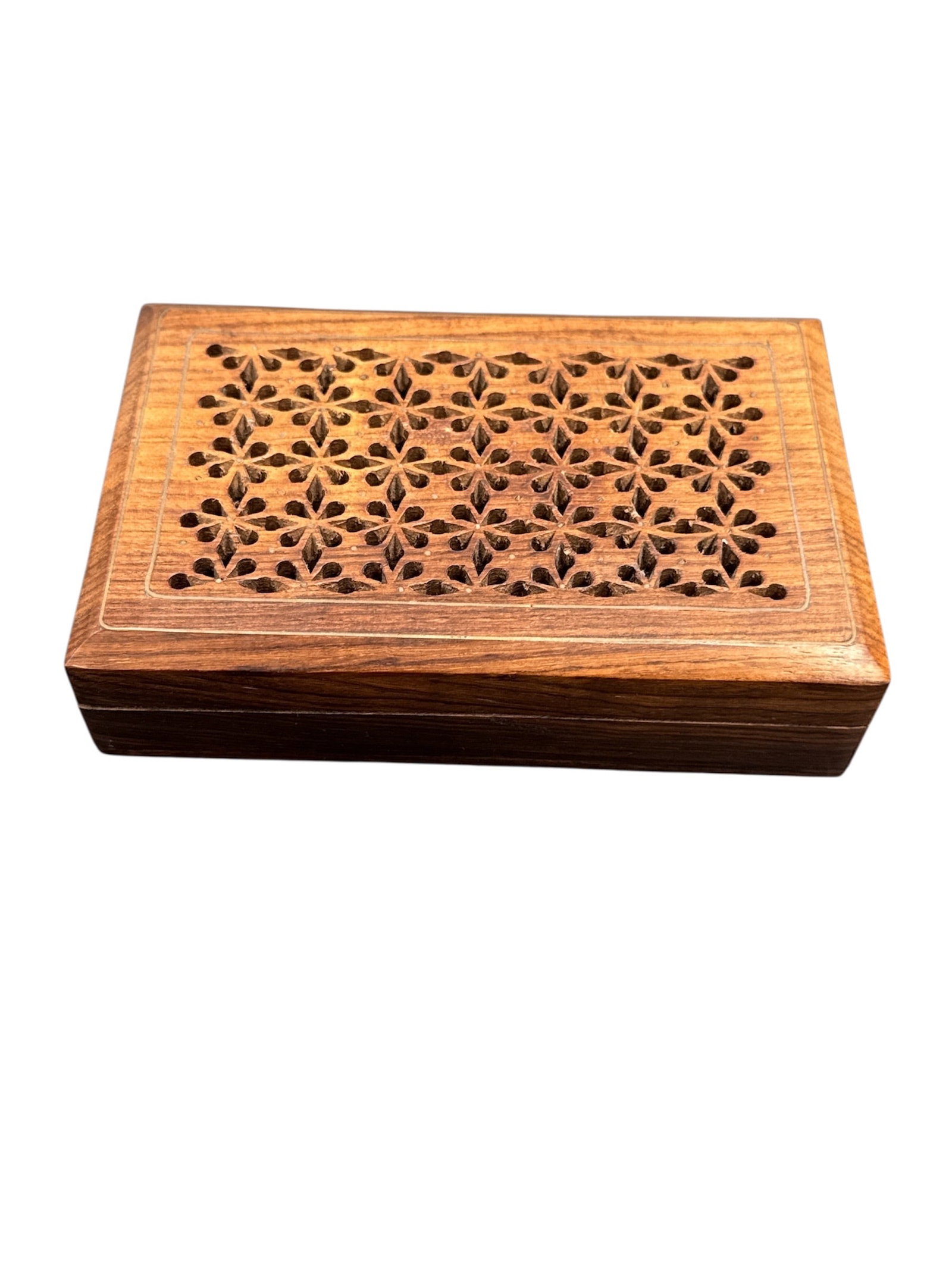 Carved Wooden Jewelry Box Made in India (1 of 4)