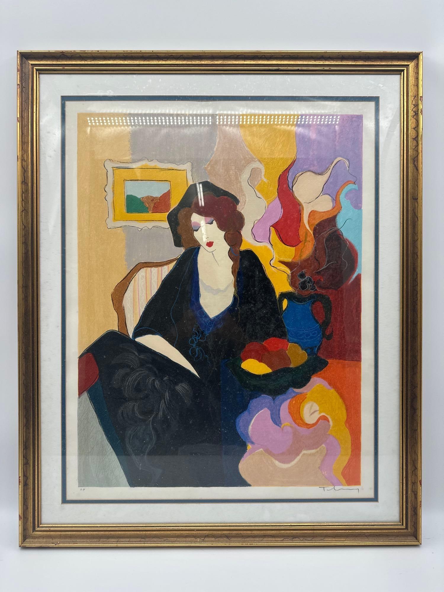 " Silent Thoughts 2" by Itzchak Tarkay (Serba, 1935-2012) Serigraph with Sales Receipt (1 of 4)